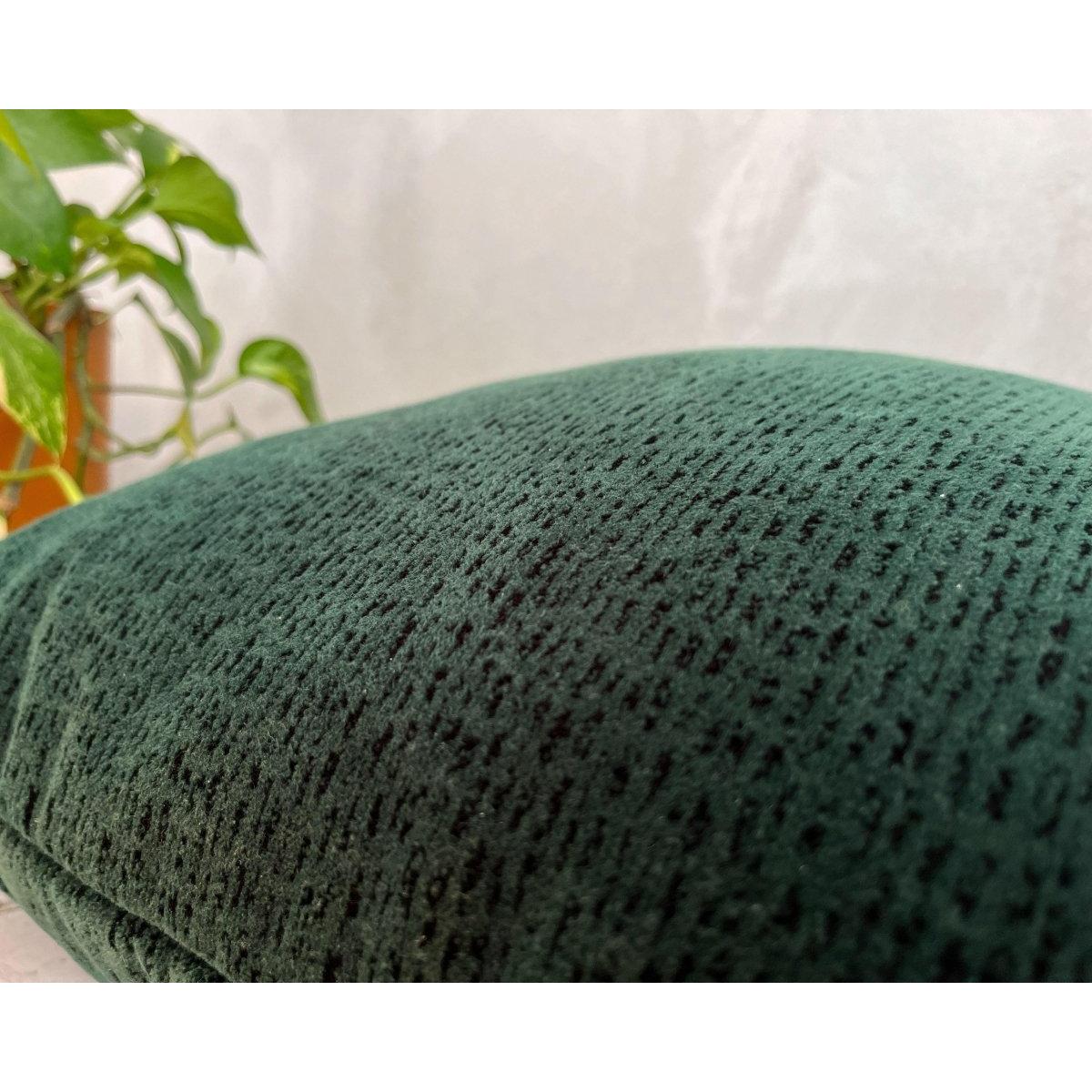 Koyu Yeşil Desenli Soft Kadife Kırlent Kılıfı