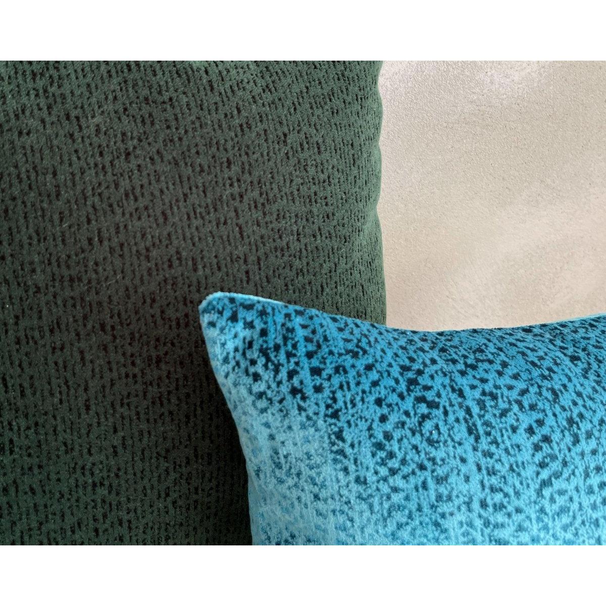 Koyu Yeşil Desenli Soft Kadife Kırlent Kılıfı