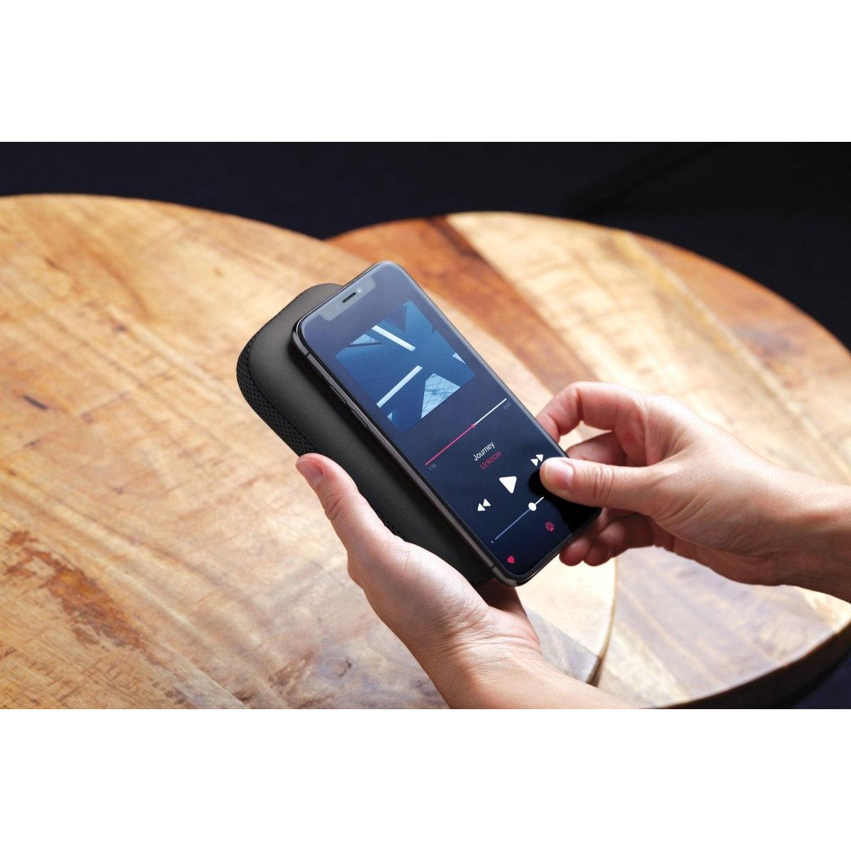 Lexon Powersound Kablosuz Şarj Cihazı ve Bluetooth Hoparlör- Siyah