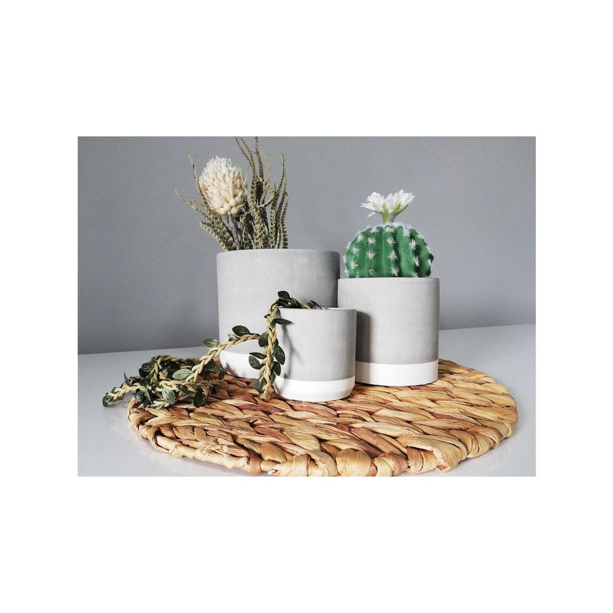 Natural Üçlü Dekoratif Beton Saksı Seti