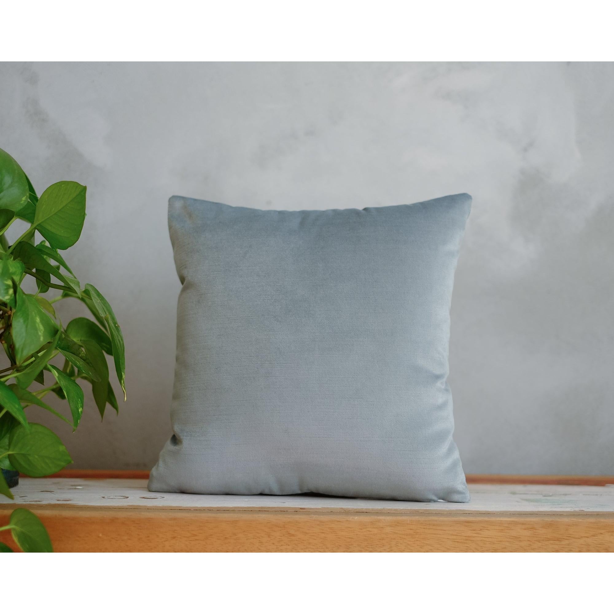 Persan Kumaş, Buz Mavisi Mat Kadife Yastık Kılıfı