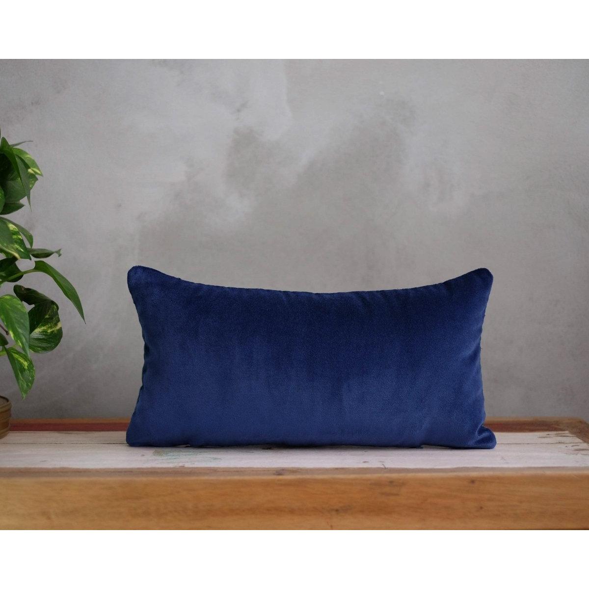 Petrol Yeşili & Lacivert Kadife Yastık Kılıfı