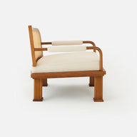 Rattan Detaylı Ceviz Ağacı Lounge Koltuk-Berjer-ALPAQ STUDIO-NowShopFun