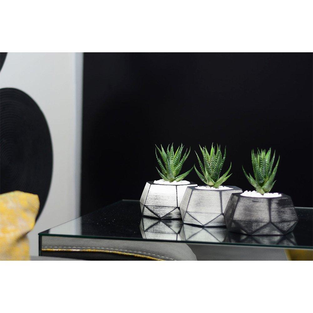 Relax Üçlü Çiçekli Beton Saksı Seti