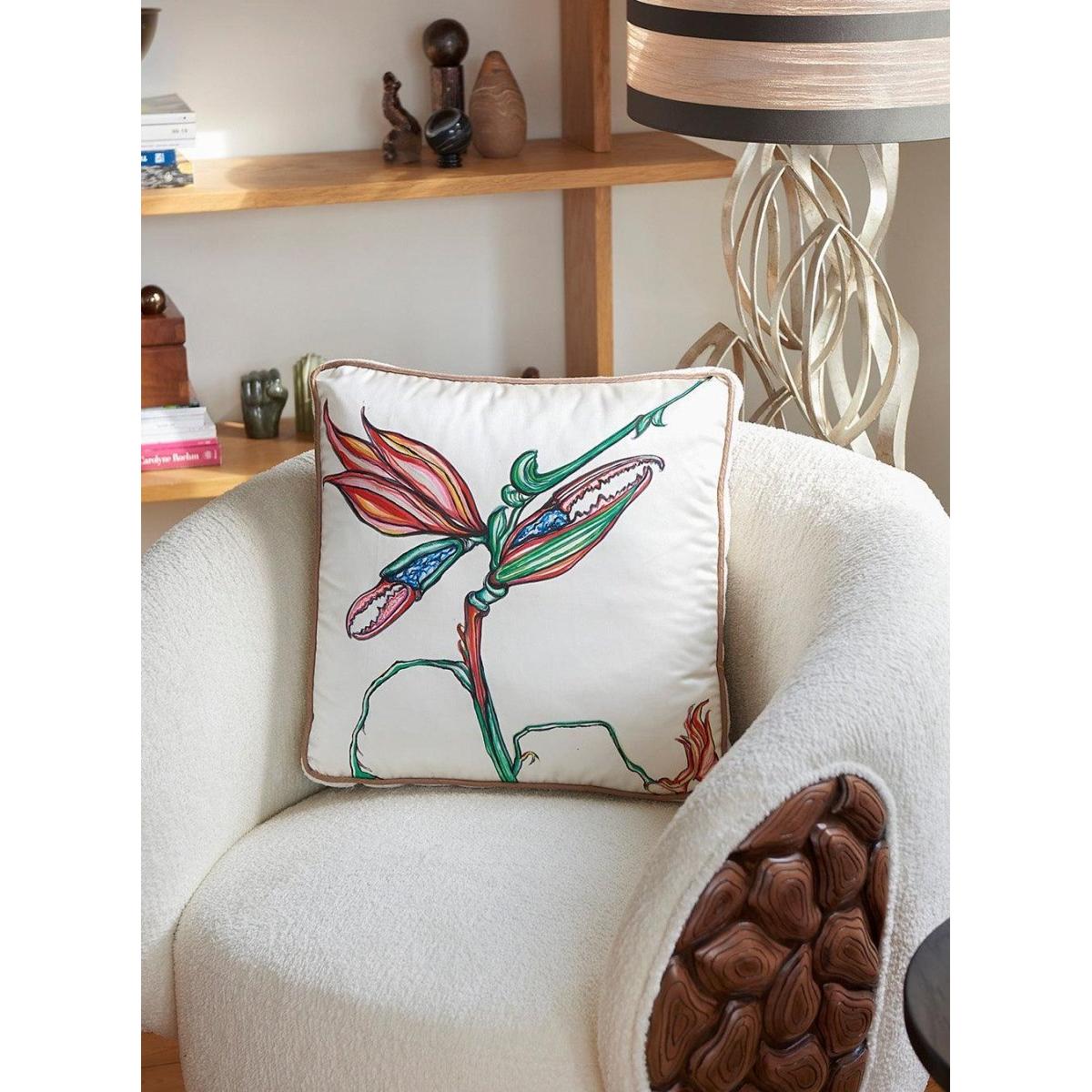 Starliçe İpek Üzerine El Boyaması Yastık