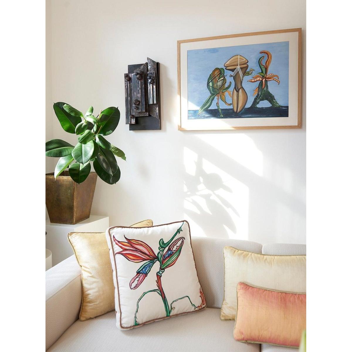 Starliçe İpek Üzerine El Boyaması Yastık