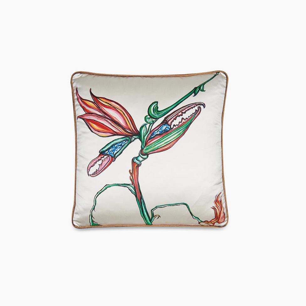 Starliçe İpek Üzerine El Boyaması Yastık