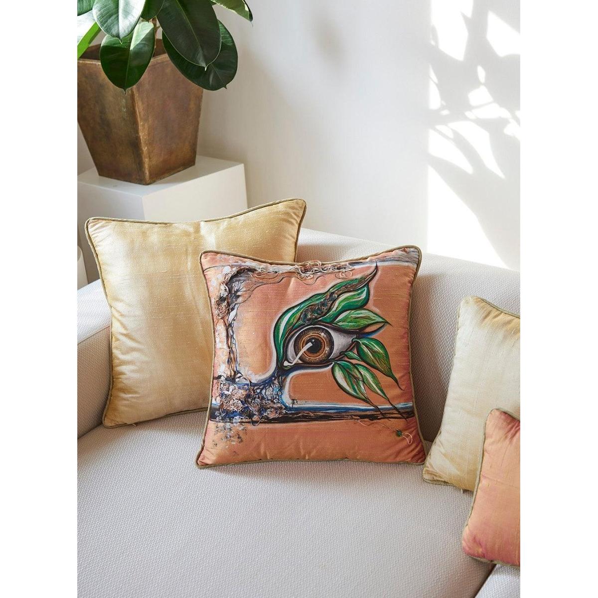 ALPAQ STUDIO - Kare Limoni İpek Şantuk Yastık - Yastık & Kırlent