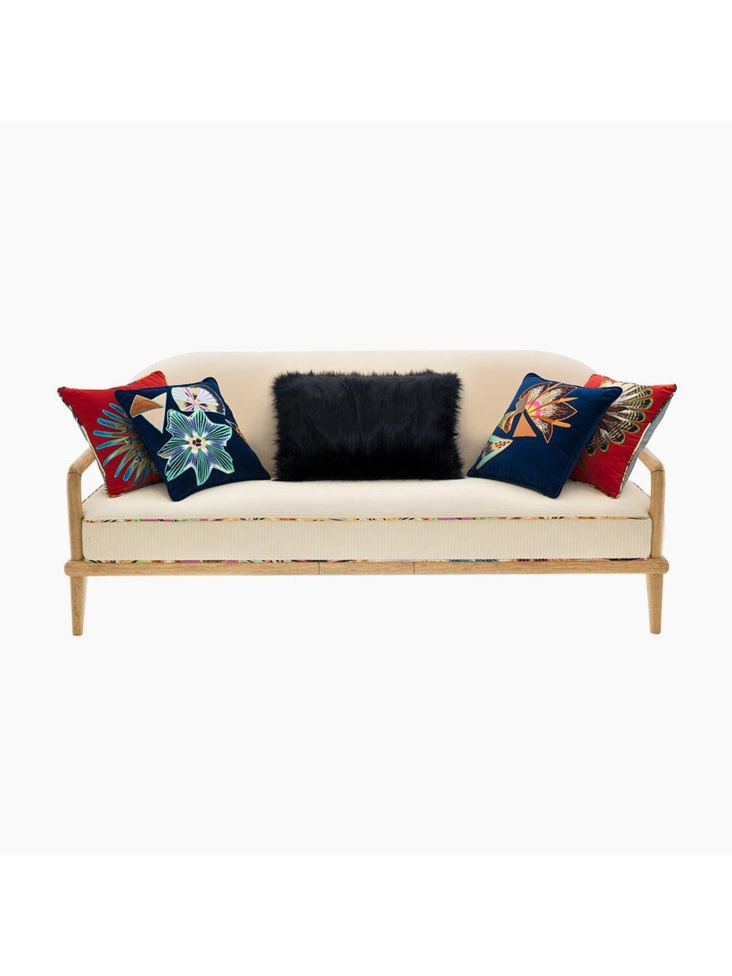 Sofa Corduroy Masif Ahşap Kanepe