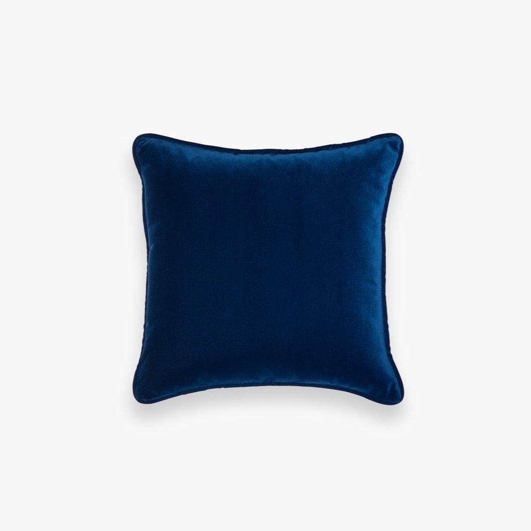 Kare Saks Mavisi Kadife Kırlent