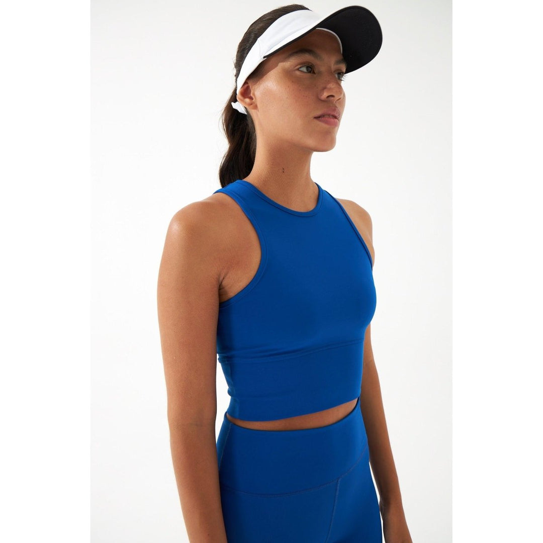 B3ANTLP - Leyla Sax Mavi Crop Spor Atlet - Crop Top