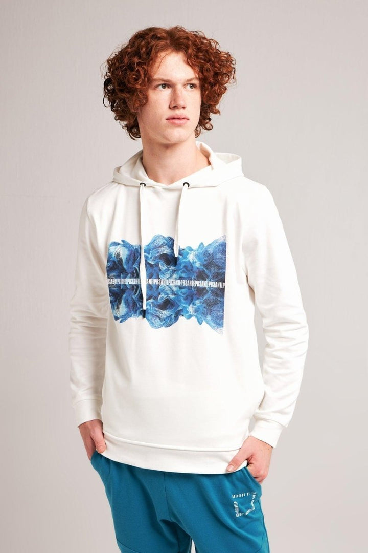 B3ANTLP - Virgil Unisex Ekru Kapüşonlu Sweatshirt - Sweatshirt