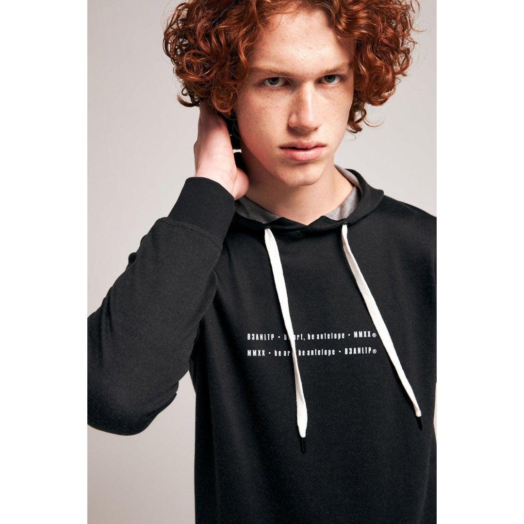 B3ANTLP - Virgil Unisex Siyah Kapüşonlu Sweatshirt - Sweatshirt