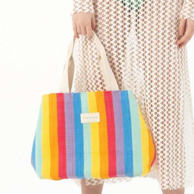 Babycord - Gökkuşağı El Dokuması Trinity Tote - Tote Çanta