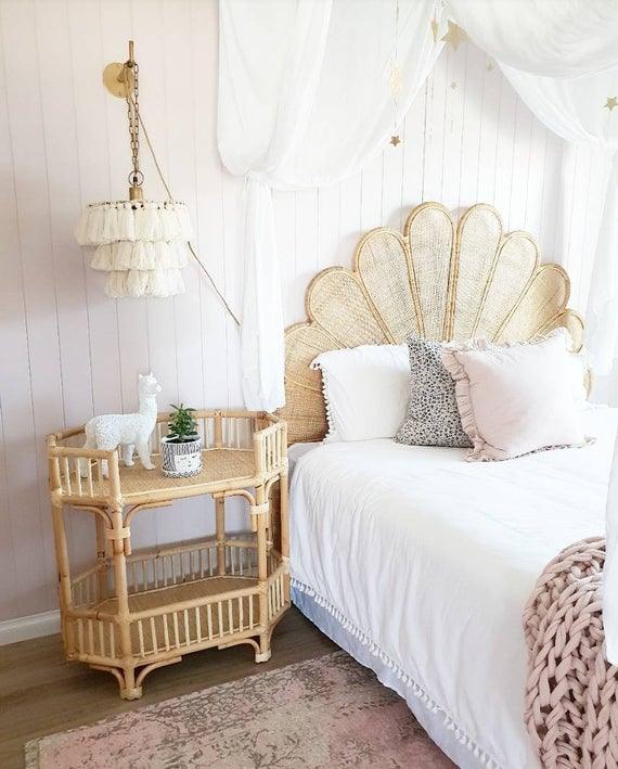 Hasırlı Daisy Rattan Yatak Başı