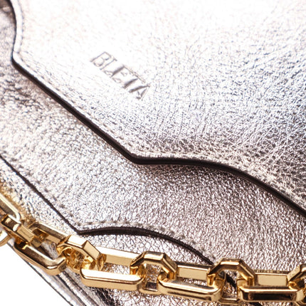BLETA BAGS - FERA Crystal Silver Hakiki Deri Zincirli Çok Yönlü Çanta - Omuz Çantası