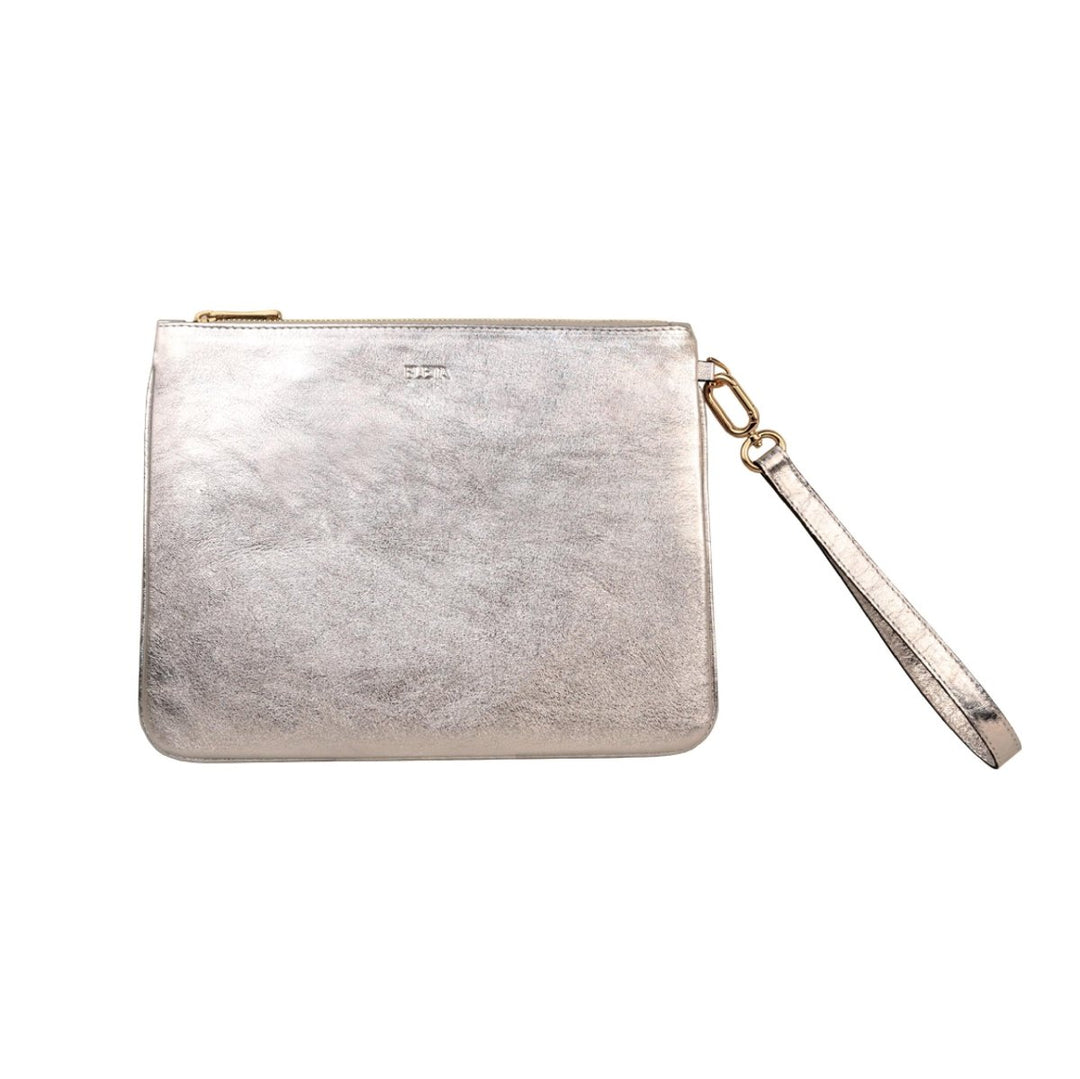 BLETA BAGS - MELLI Clutch Crystal Silver Hakiki Deri - Clutch