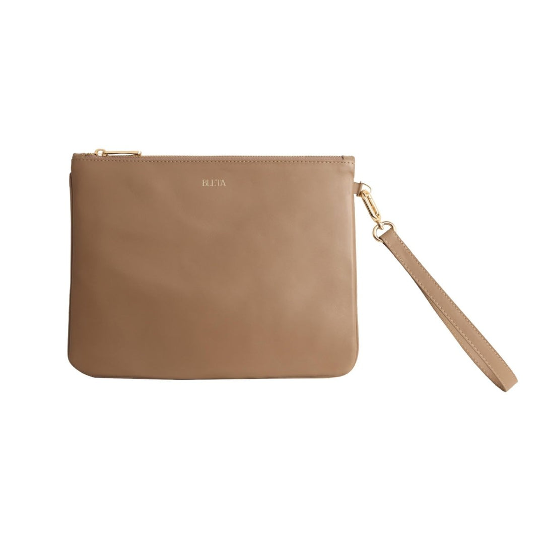 BLETA BAGS - MELLI Clutch Taupe Hakiki Deri - Clutch