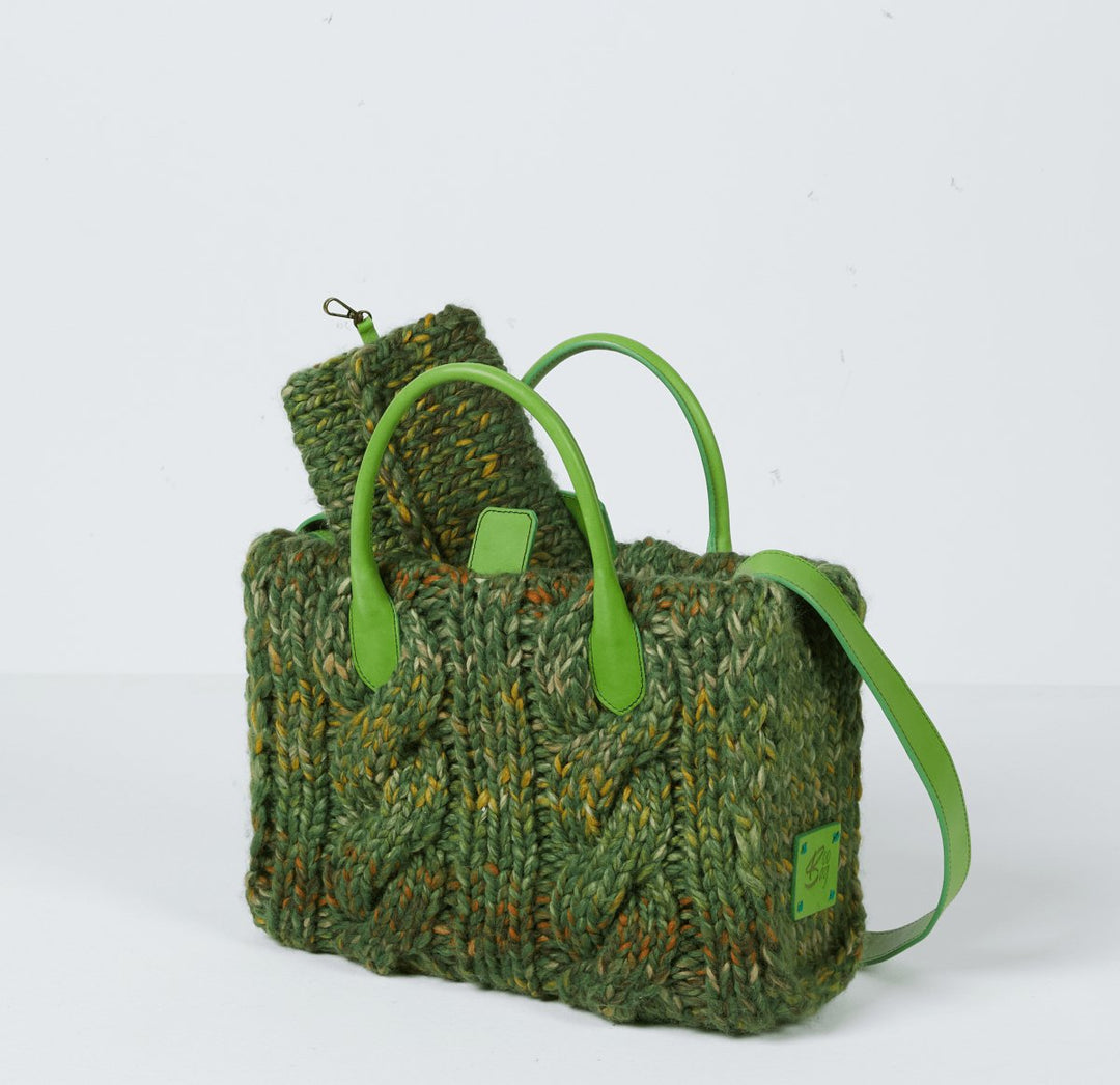 BooBag - Boowool Green Medium Tote Çanta - Tote Çanta