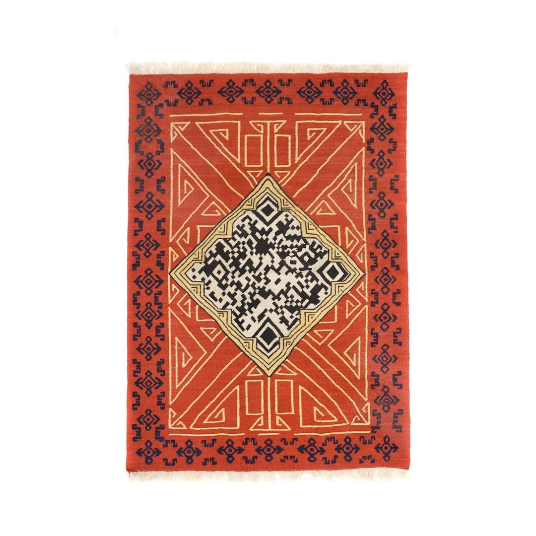 QR Cicim Tekniğiyle El Dokuması Kilim