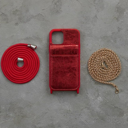 DESIGN BY SLIN - iPhone 14 Kırmızı Telefon Kılıfı - Telefon Kılıfı