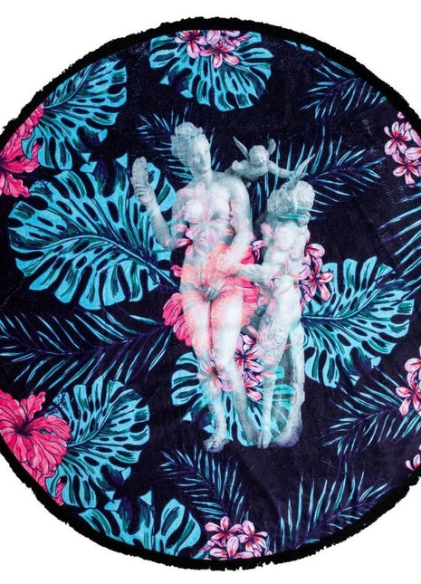 did. Antique - Aphrodite, Eros ve Pan Yuvarlak Havlu - Havlu