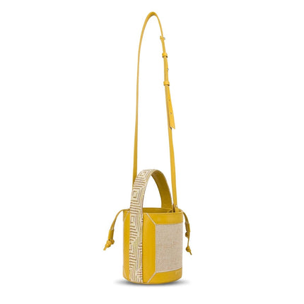 D'ylla Atelier - Lena Bucket Bag Mustard-Cream - Omuz Çantası