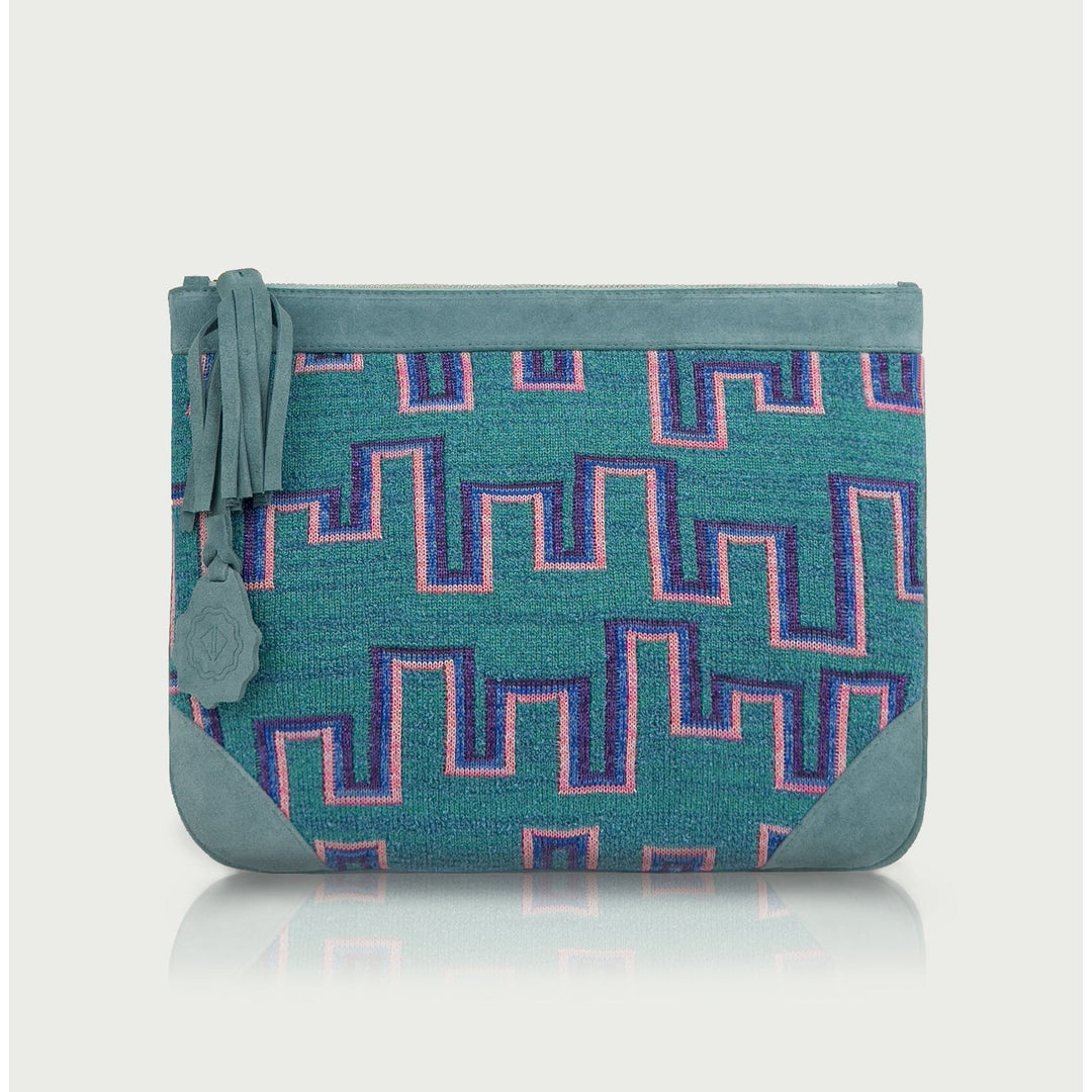 D'ylla Atelier - Munch Memphis Green Clutch Bag - El Çantası