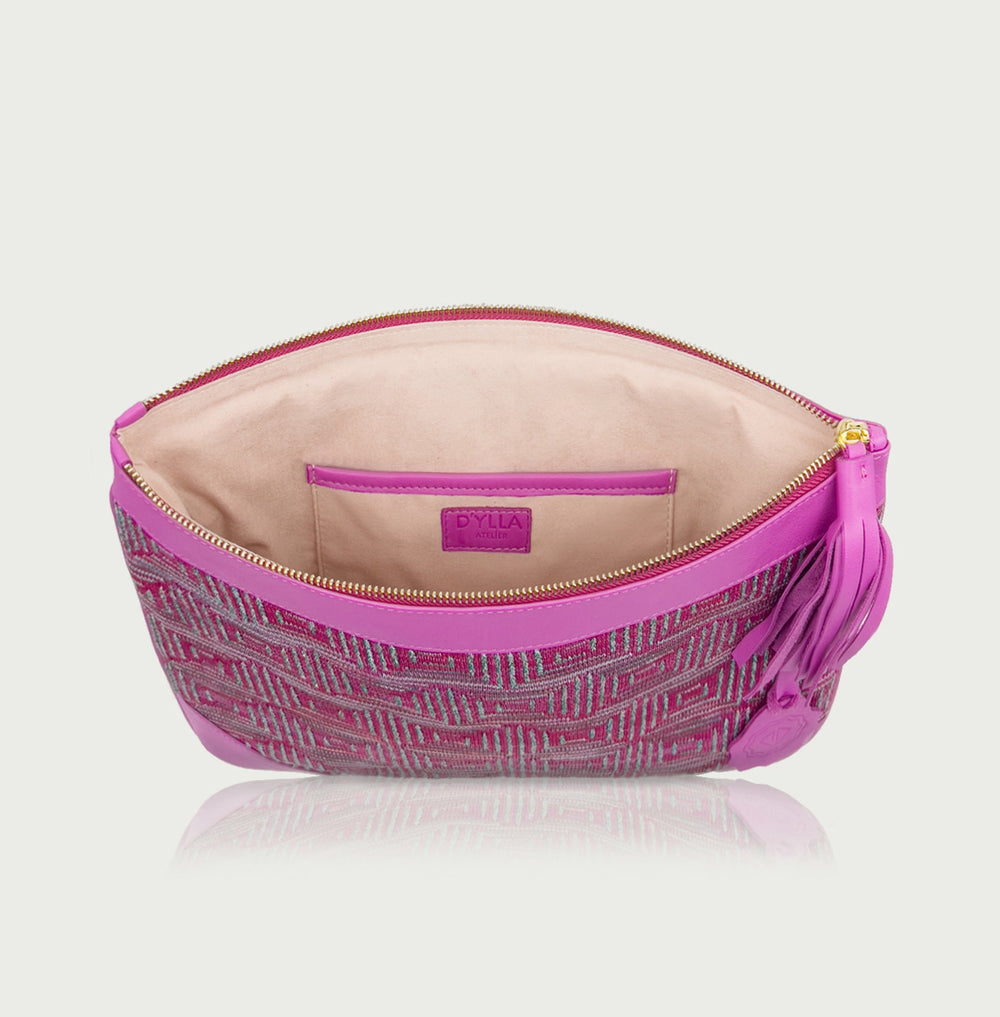 D'ylla Atelier - Munch Mithra Fuchsia Clutch Bag - El Çantası