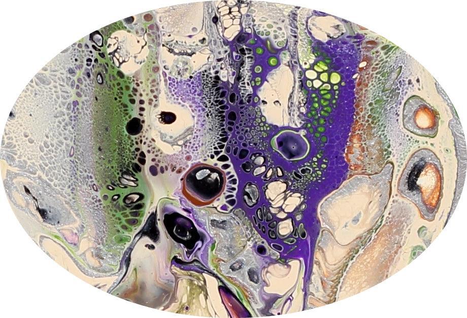 Mist II - Orijinal Akrilik Boyama 30cm Yuvarlak Soyut Tablo