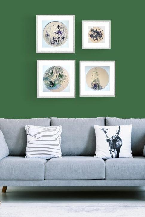 Mist II - Orijinal Akrilik Boyama 30cm Yuvarlak Soyut Tablo