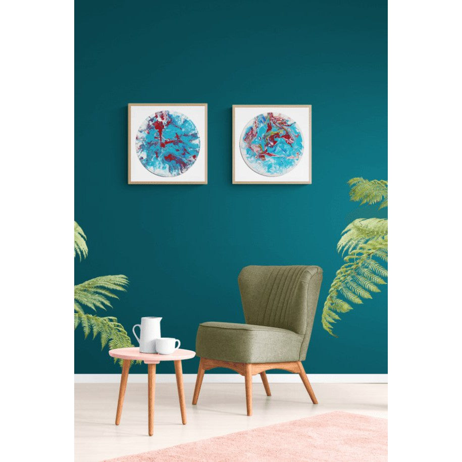 Jelly II - 2'li Set Epoksi Boyama 21 cm Soyut Tablolar