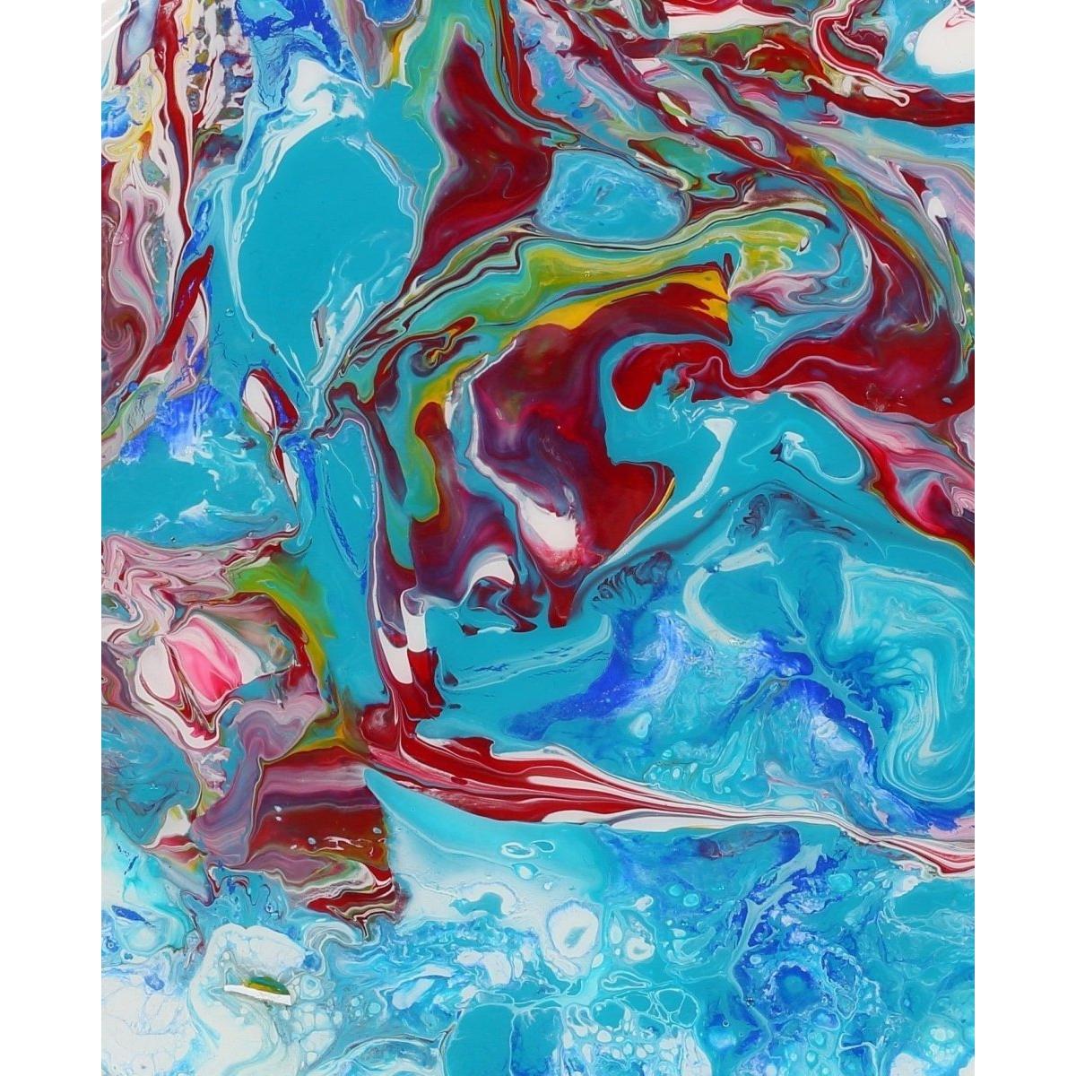 Jelly II - 2'li Set Epoksi Boyama 21 cm Soyut Tablolar