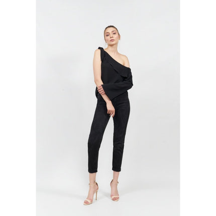 Ejja Design - Asimetrik Bluz Siyah - Bluz