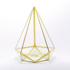 El Crea Designs - Pirinç Geometrik Teraryum Cam Fanus - Dekoratif Ürün