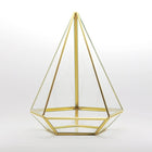El Crea Designs - Pirinç Gold Geometrik Teraryum Cam Fanus - Dekoratif Ürün