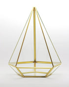 El Crea Designs - Pirinç Gold Geometrik Teraryum Cam Fanus - Dekoratif Ürün