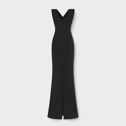 ESOTTE - Xena Siyah Crosswrap Cutout Tasarım Abiye Elbise - Elbise