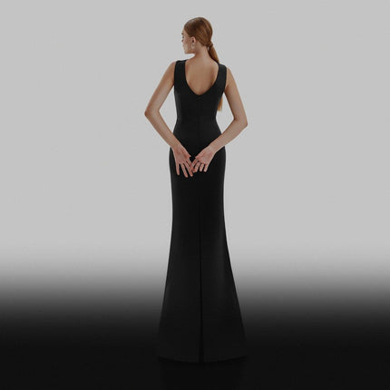 ESOTTE - Xena Siyah Crosswrap Cutout Tasarım Abiye Elbise - Elbise