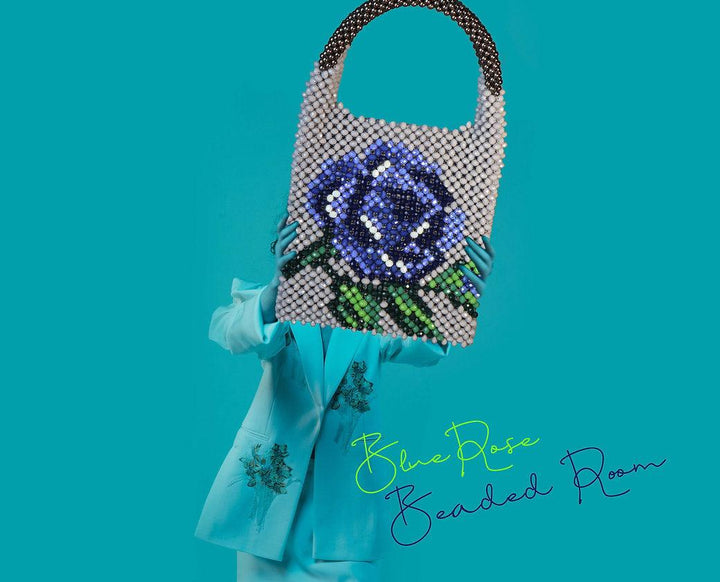 Fancy Monger - Blue Rose Speacial Craft Design El Çantası - El Çantası