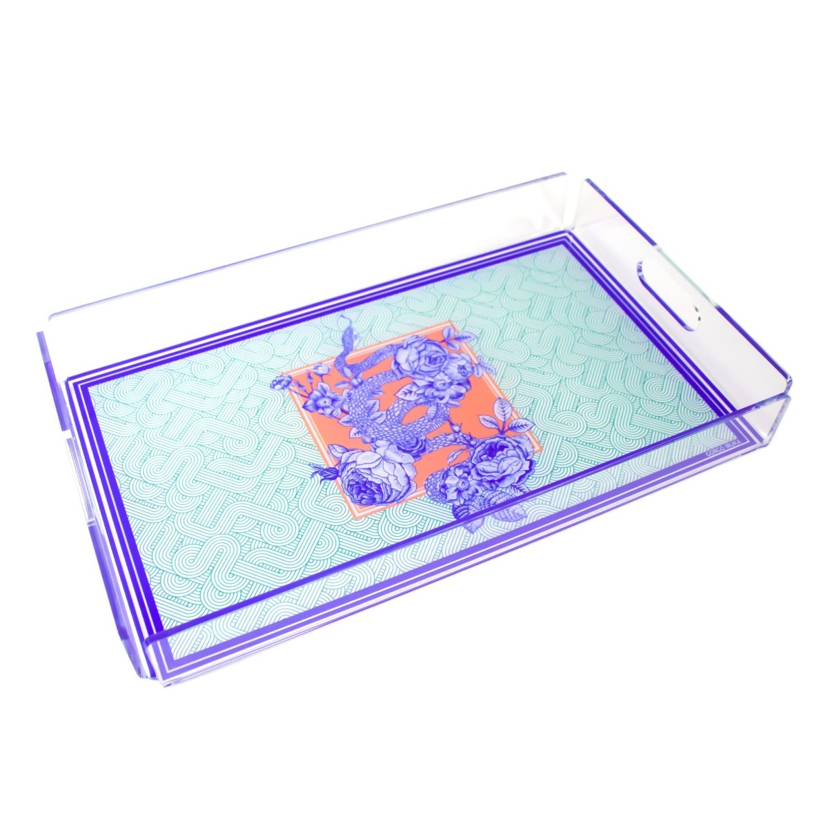 Akrilik Tepsi Mor Oblik