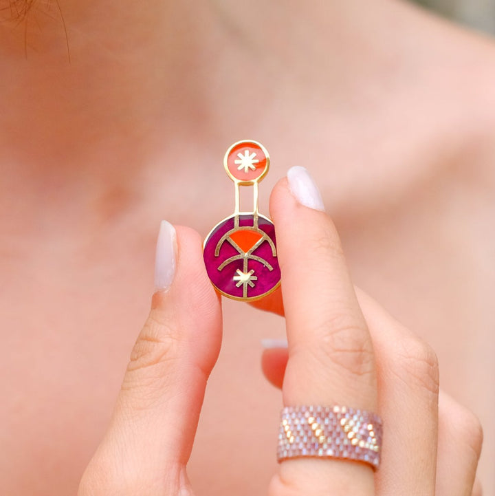 Gui Jewellery - Zodiac Küpe Mor - Küpe