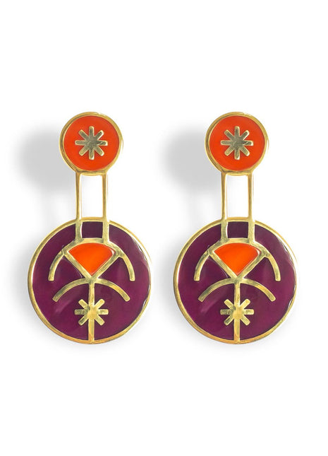 Gui Jewellery - Zodiac Küpe Mor - Küpe