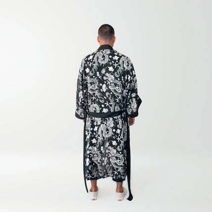 Helal Merch - Long Dark Double Dragon Kimono - Kimono