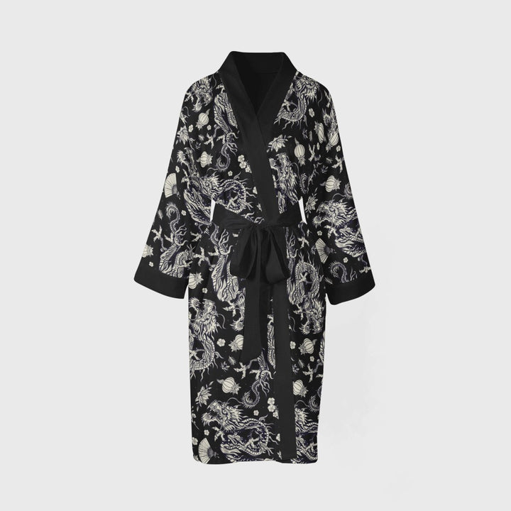 Helal Merch - Long Dark Double Dragon Kimono - Kimono