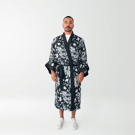 Helal Merch - Long Dark Double Dragon Kimono - Kimono