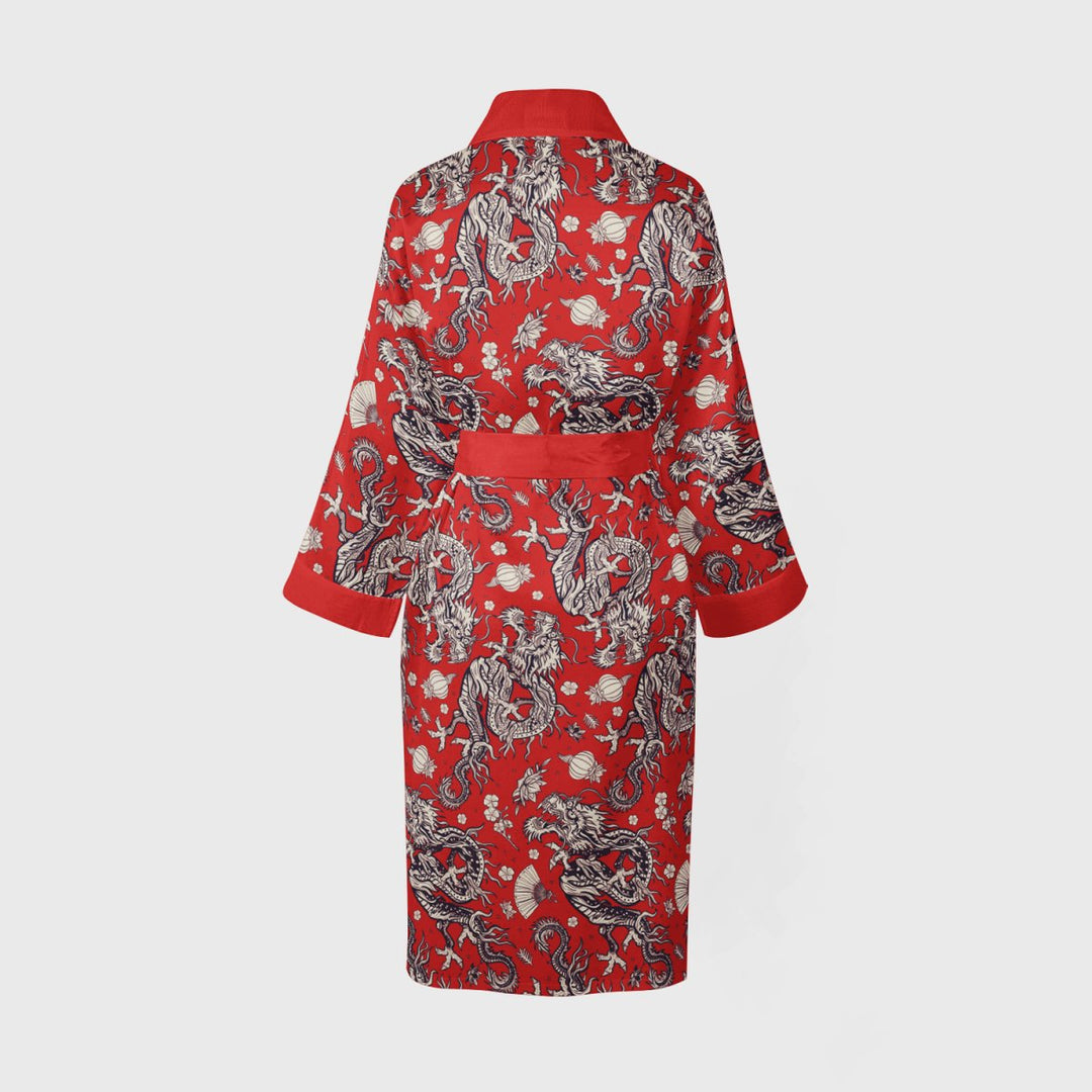 Helal Merch - Long Red Double Dragon Kimono - Kimono