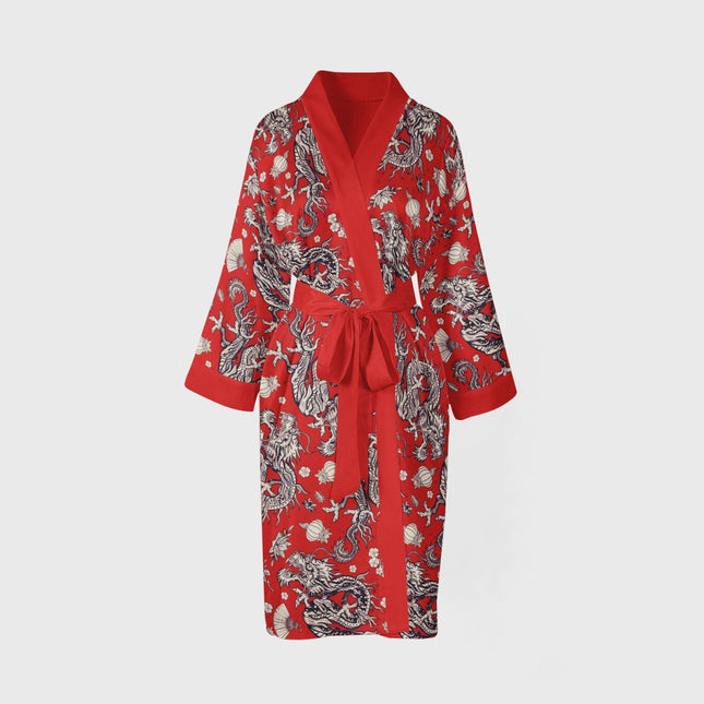 Helal Merch - Long Red Double Dragon Kimono - Kimono
