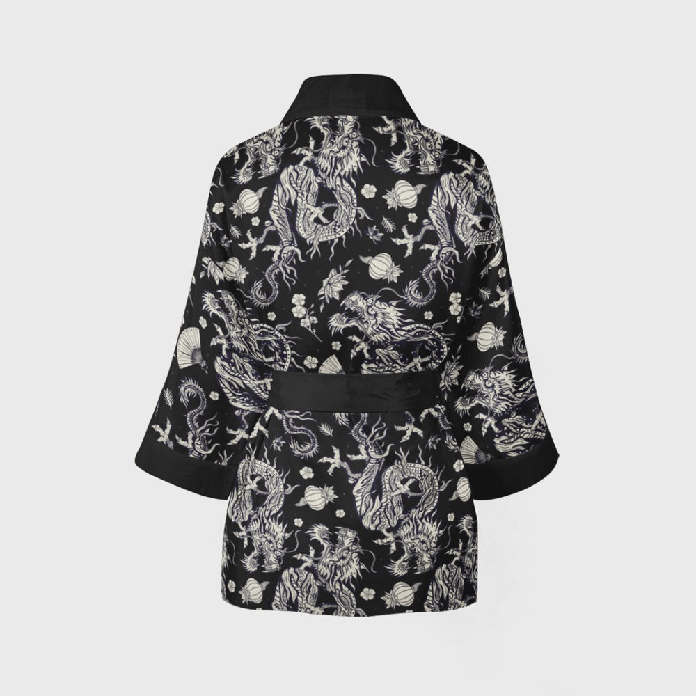 Helal Merch - Short Dark Double Dragon Kimono - Kimono