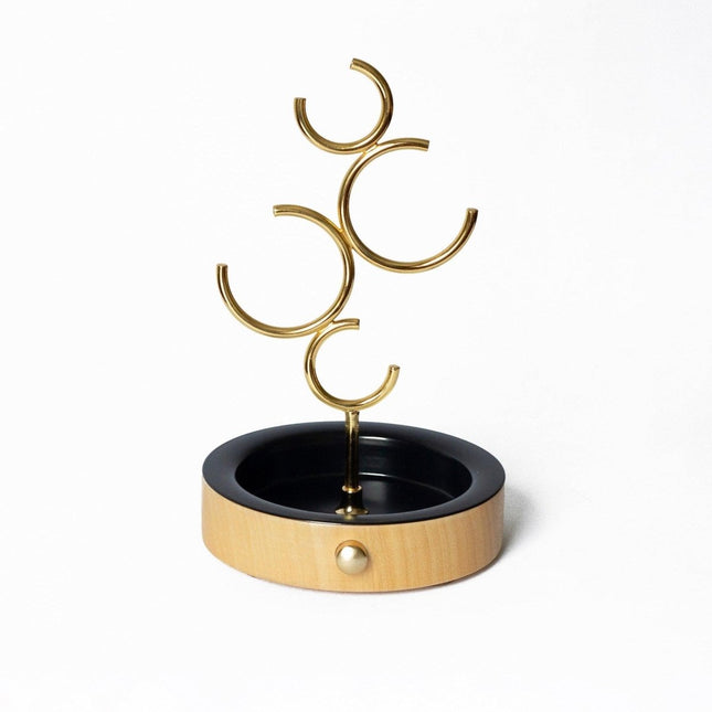 Kitbox Design - Hoop Takılık - Siyah & Gold - Takı Standı